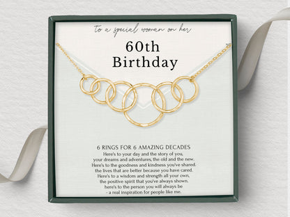 Interlocking circle necklace birthday gift for women