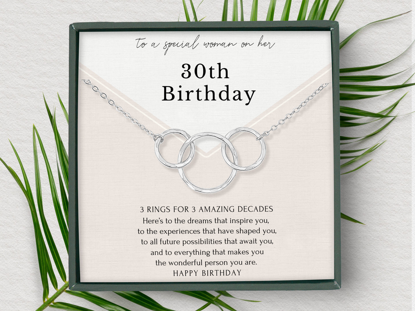 Interlocking circle necklace birthday gift for women