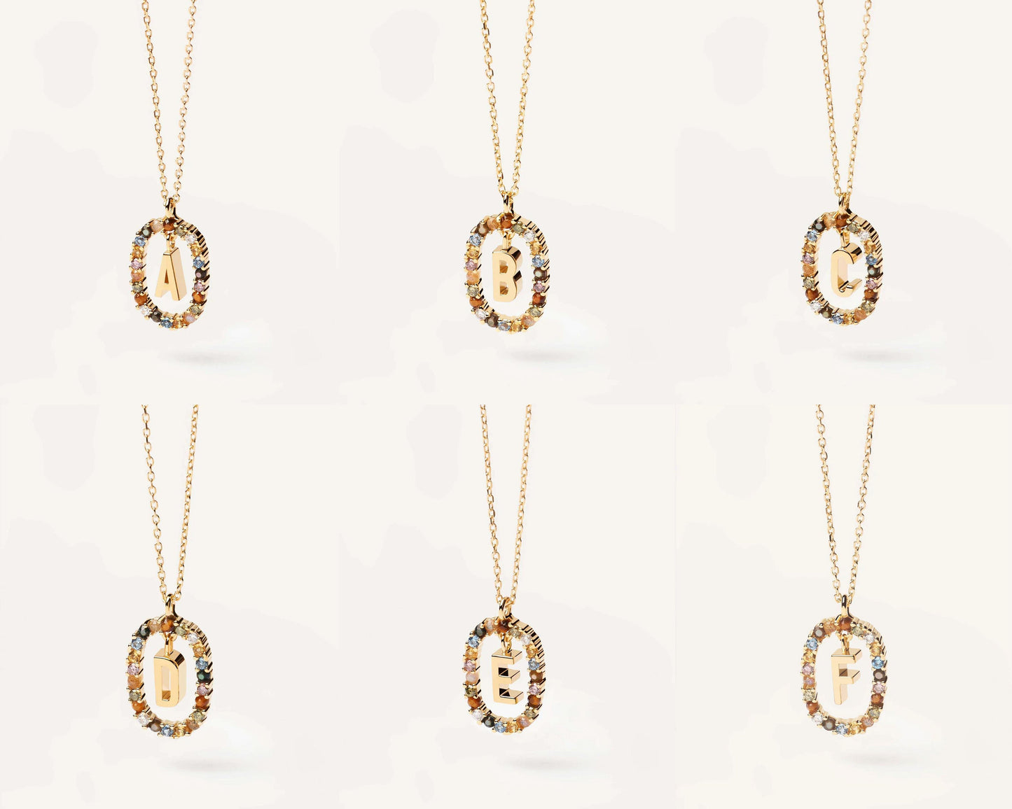 18K Real Gold, Initial Necklace, Letter Pendant