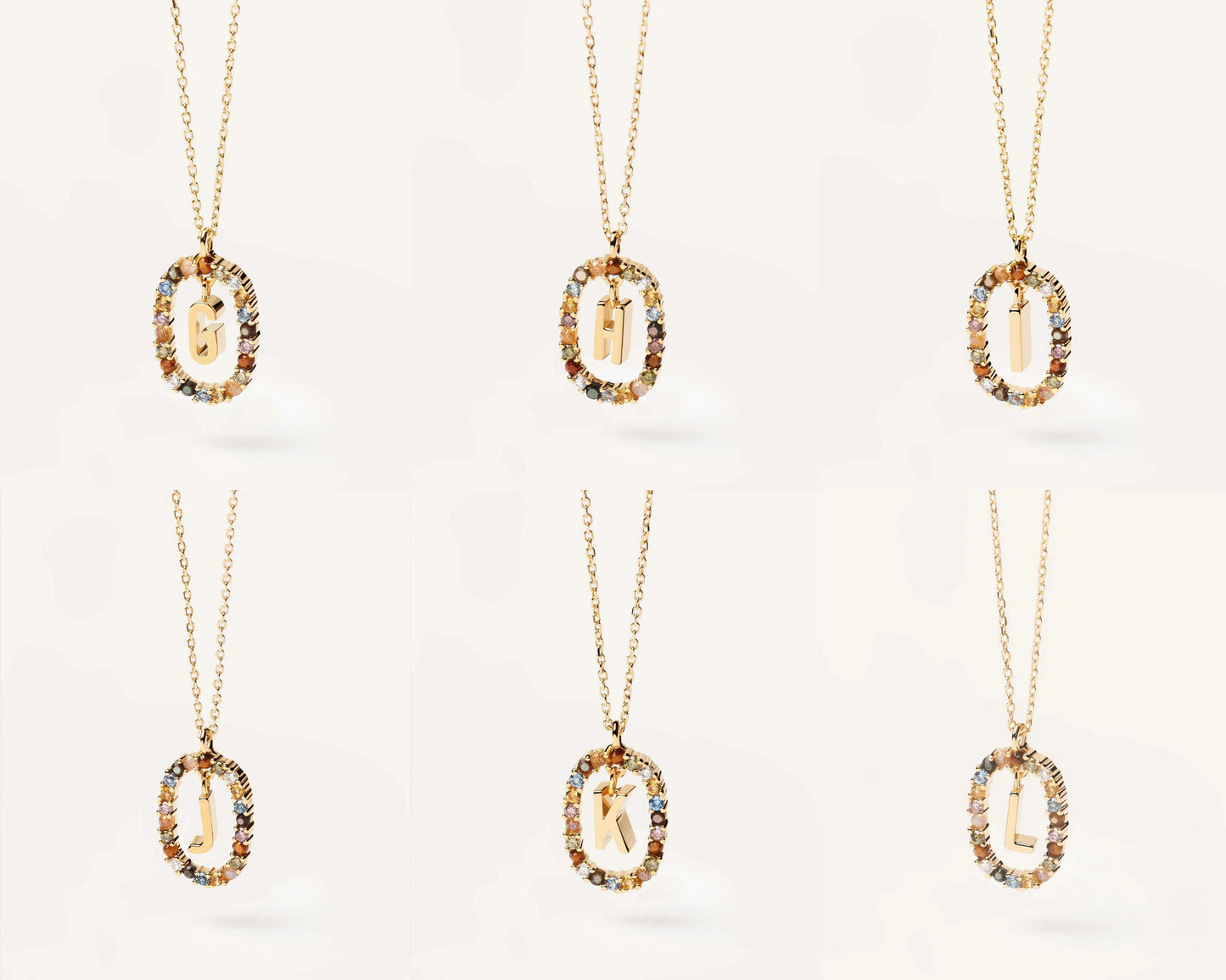 18K Real Gold, Initial Necklace, Letter Pendant