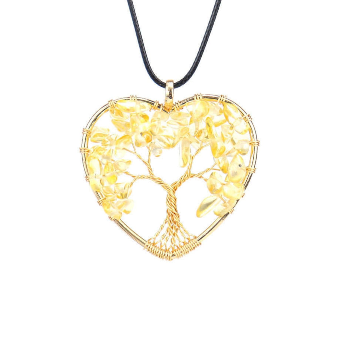 🌴Crystal Tree of Life Heart Shaped Necklace