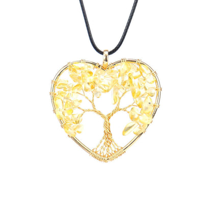 🌴Crystal Tree of Life Heart Shaped Necklace