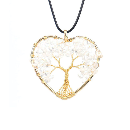 🌴Crystal Tree of Life Heart Shaped Necklace