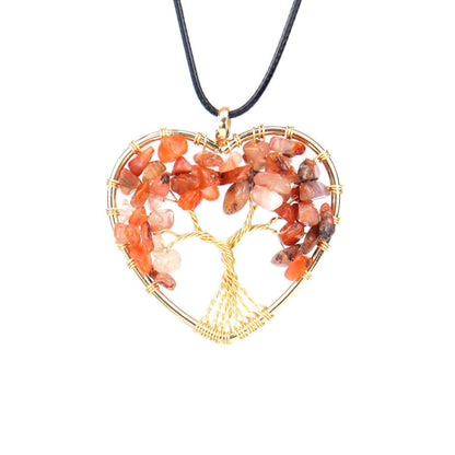 🌴Crystal Tree of Life Heart Shaped Necklace