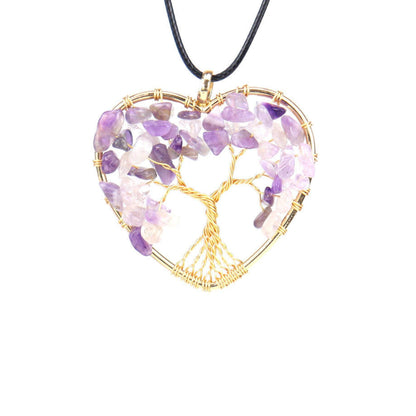 🌴Crystal Tree of Life Heart Shaped Necklace
