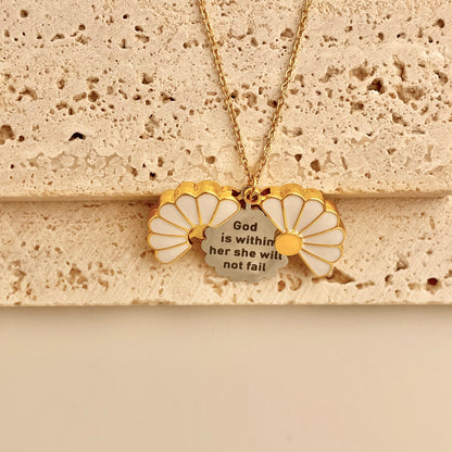 🎁GIFT FOR HER-Hidden Message Daisy Locket Necklace🌼