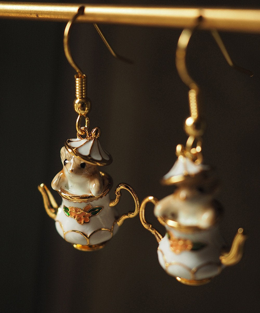 Mouse In My Teapot Earrings Set
