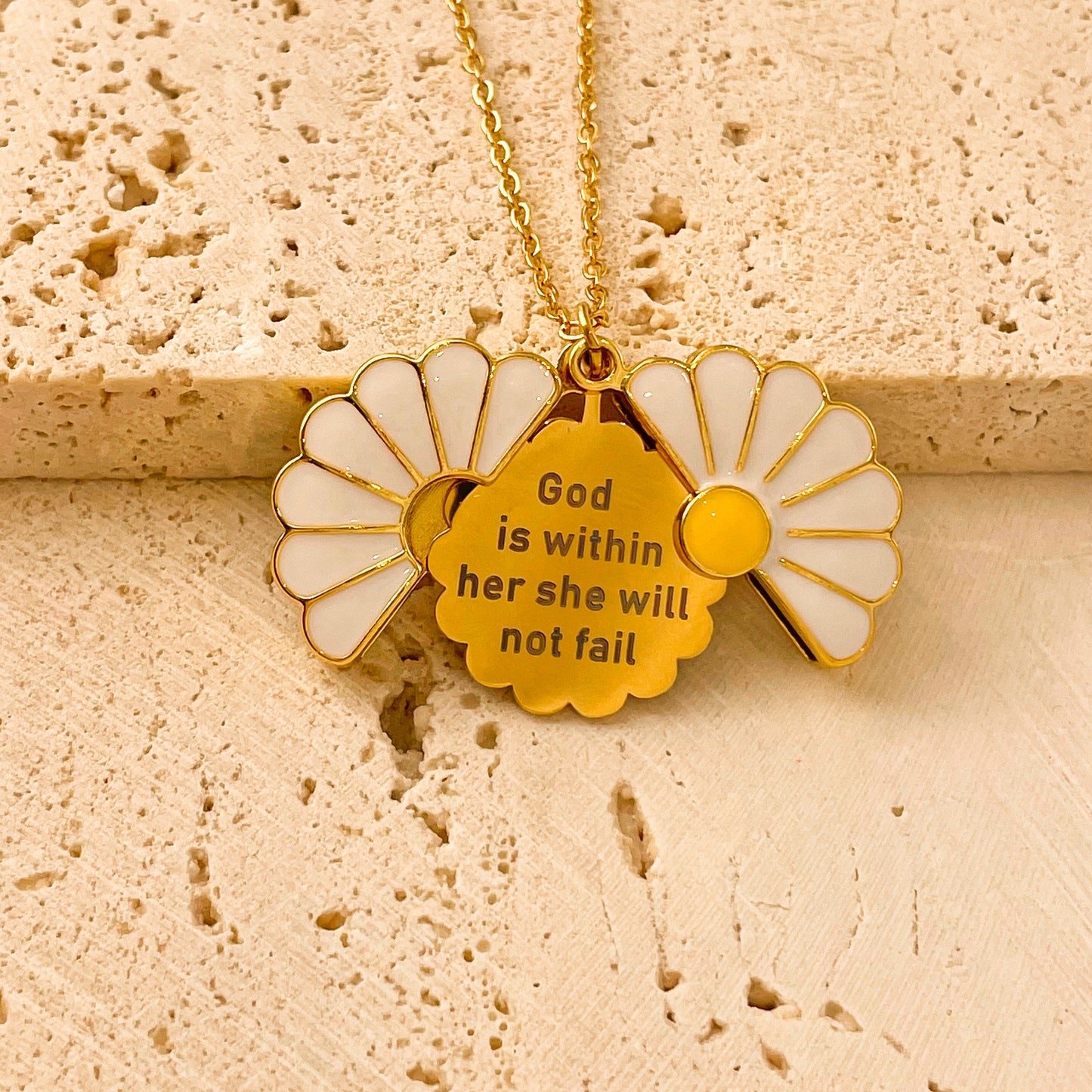 🎁GIFT FOR HER-Hidden Message Daisy Locket Necklace🌼