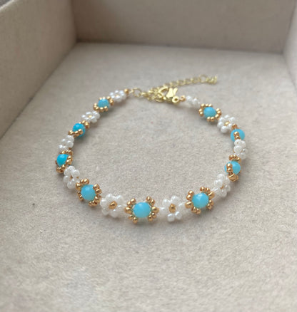 🌼Beaded Flower Bracelet