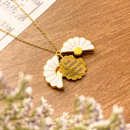 🎁GIFT FOR HER-Hidden Message Daisy Locket Necklace🌼