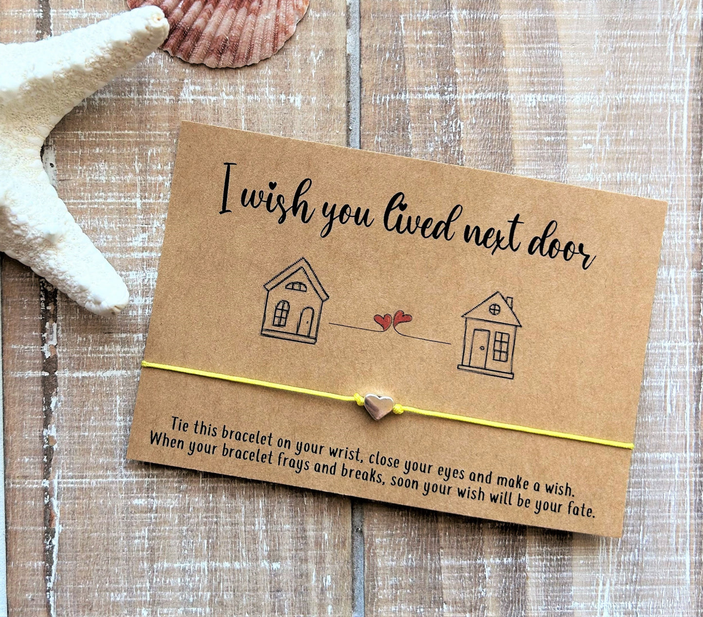 I wish you lived next door miss you wish Bracelet