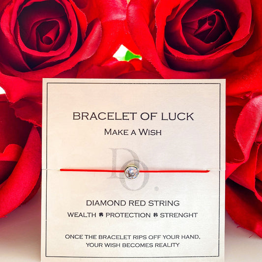 Kabbalah Red String Zirconia Bracelet - for Good Luck and Protection