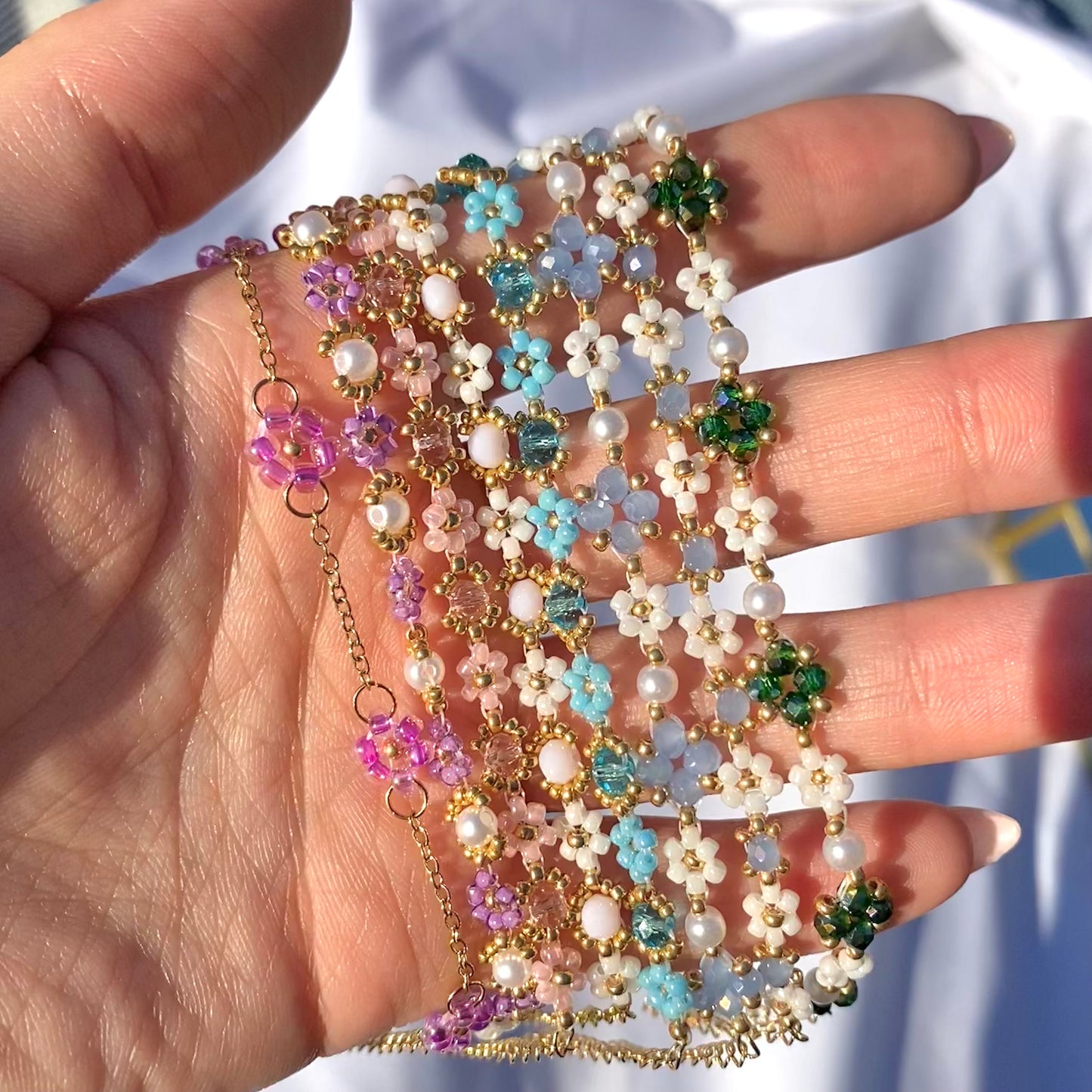 🌼Beaded Flower Bracelet