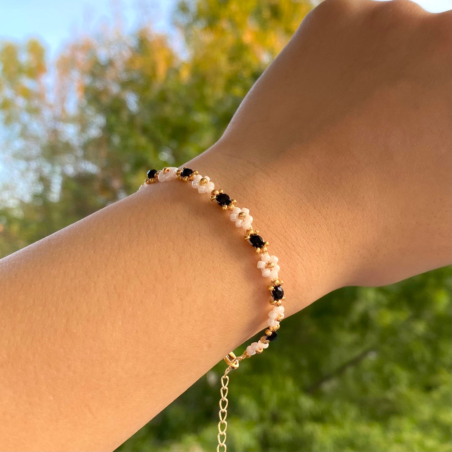 🌼Beaded Flower Bracelet