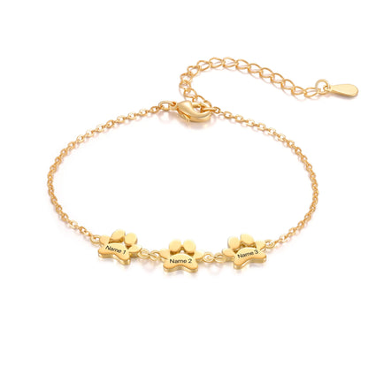 🐾 Custom Engraved Paw Print Bracelet
