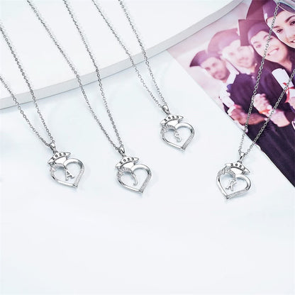 925 Sterling Silver Heart Initial Letter Necklace