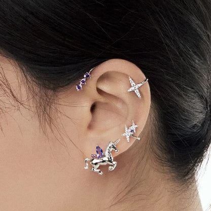 🌊Summer Hot Sale✨Fairy Non-piercing Stellar Unicorn Ear Cuffs