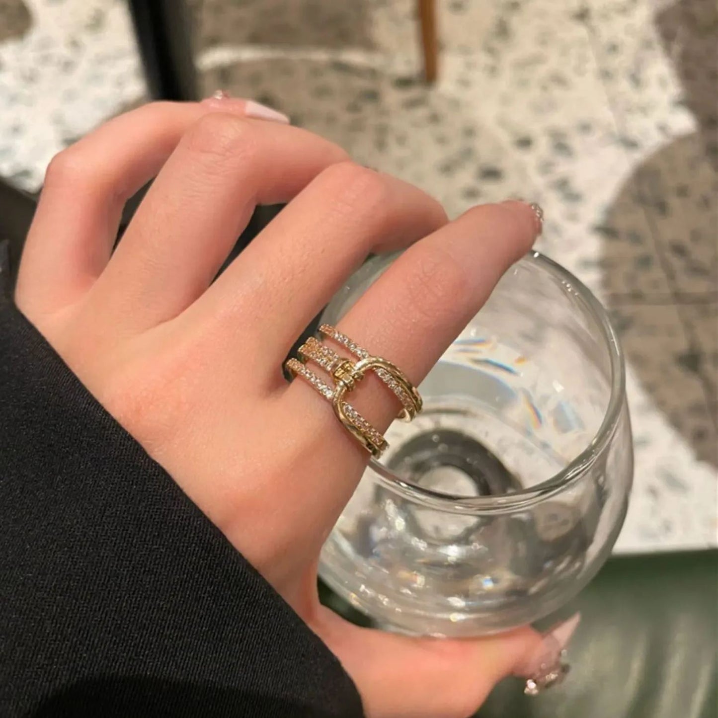 Twisted Knot Zircon Ring