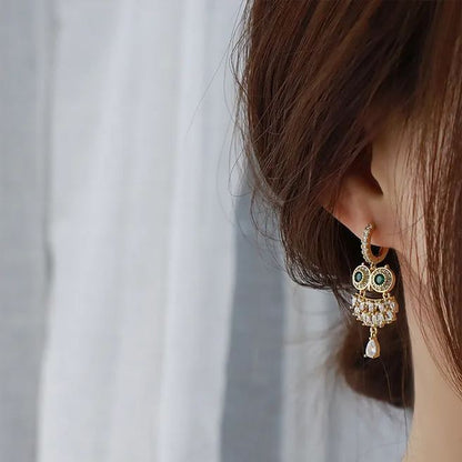 - Owl Zirconia Earrings