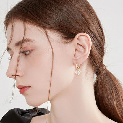 Wheat Leaf Pearl Earrings