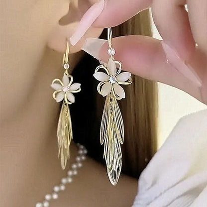 🌹Opal Flower Tassel Earrings