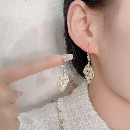 - Opal Leaf Earrings