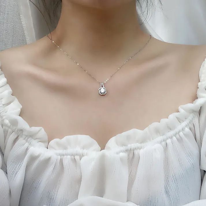 Moissanite Silver Necklace