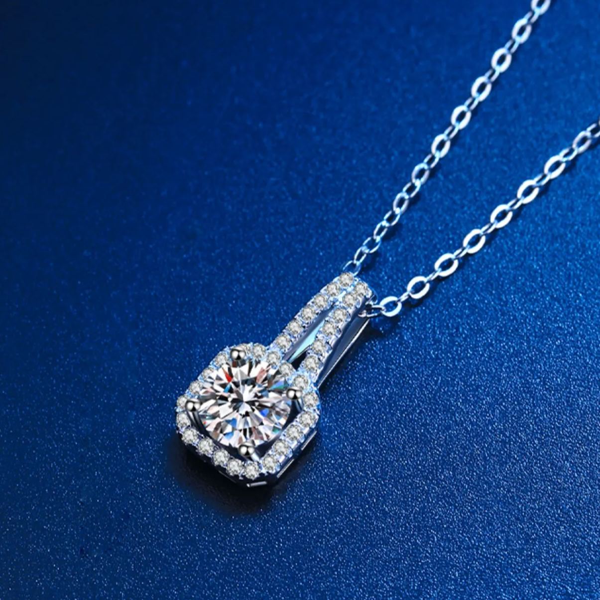 Moissanite Silver Necklace