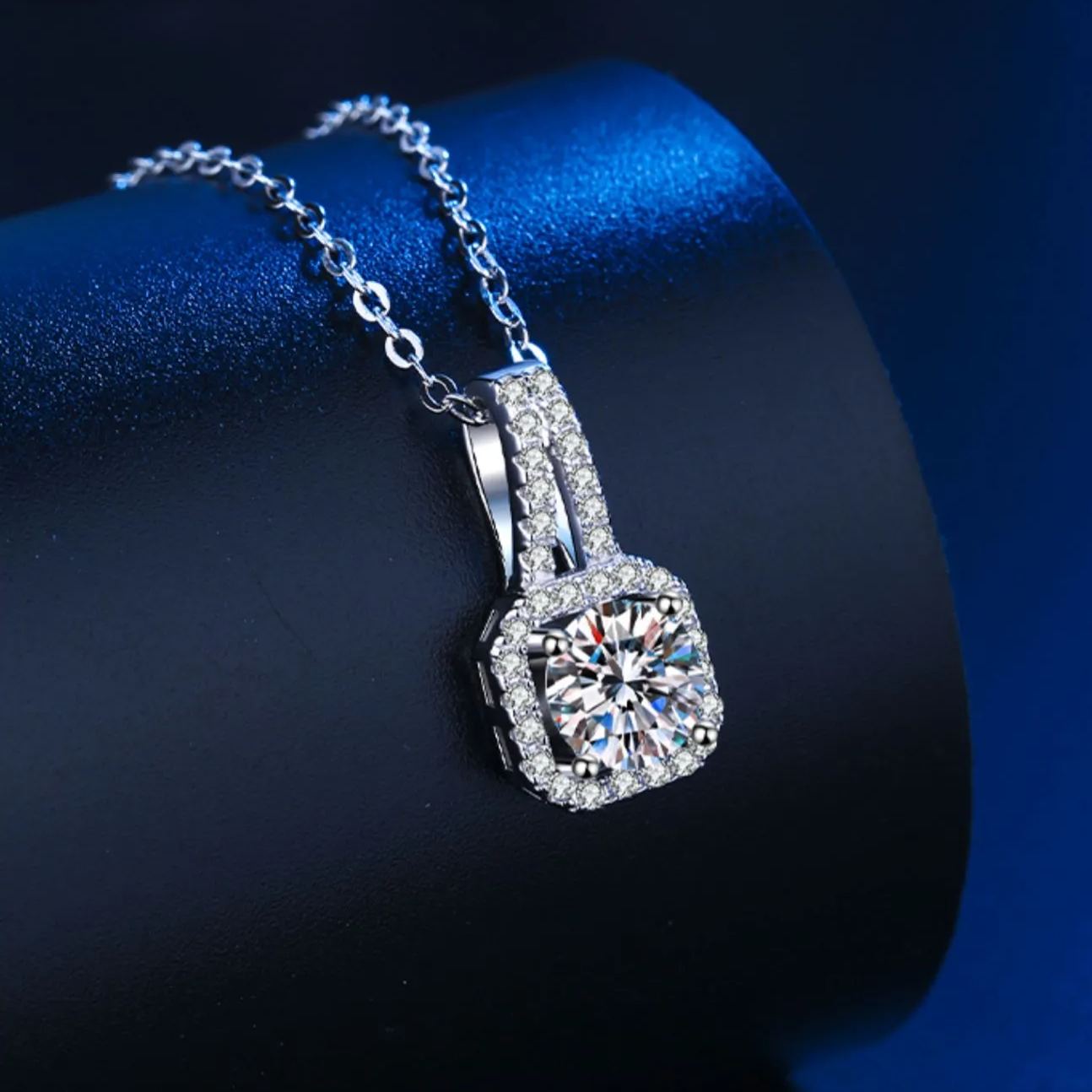 Moissanite Silver Necklace