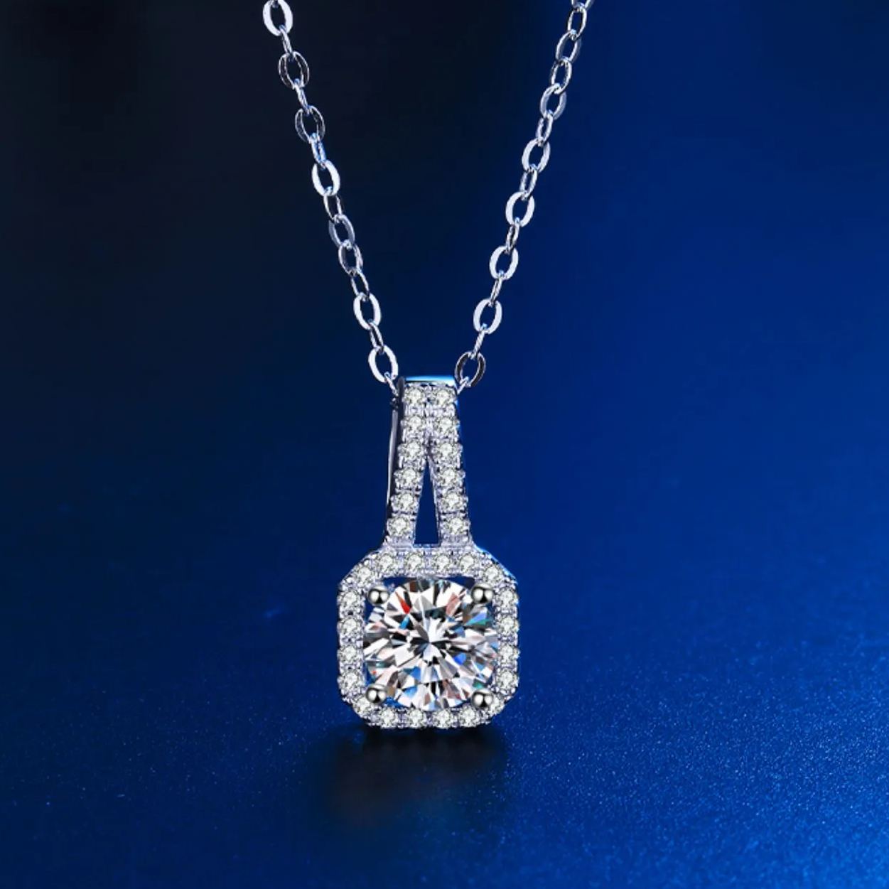 Moissanite Silver Necklace