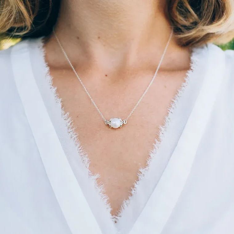 Pearls Of Wisdom • Graduation Gift For Granddaughter For Daughter • Single Pearl Necklace Silver