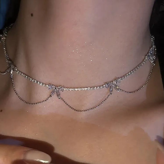 🎀Bow Double-Layered Collarbone Chain