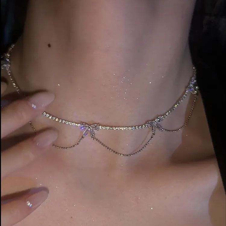 🎀Bow Double-Layered Collarbone Chain
