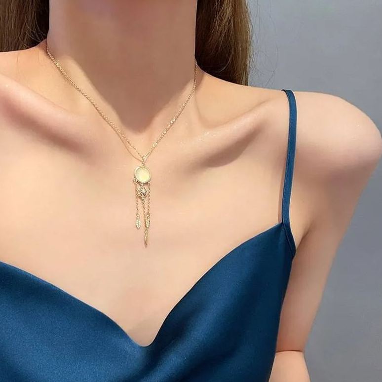 Opal Dreamcatcher Tassel Necklace