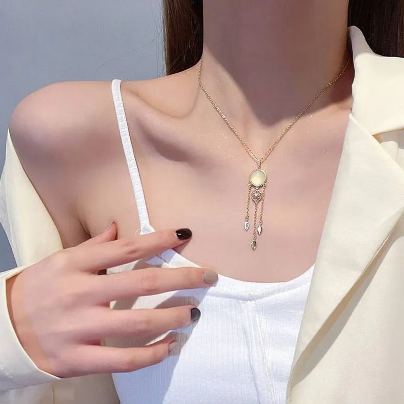 Opal Dreamcatcher Tassel Necklace