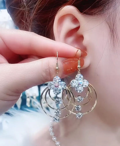 🎄CHRISTMAS HOT SALE❄-Hollow Geometric Zircon Circle Earrings