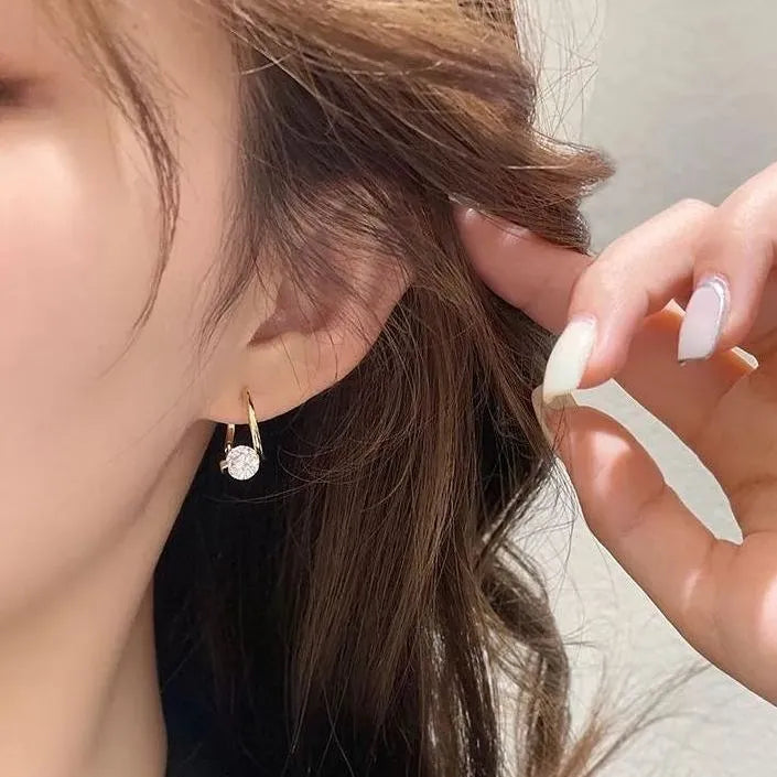 French Style Minimalist Zircon Earrings