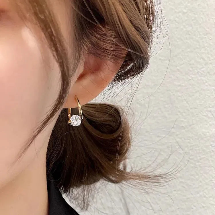 French Style Minimalist Zircon Earrings