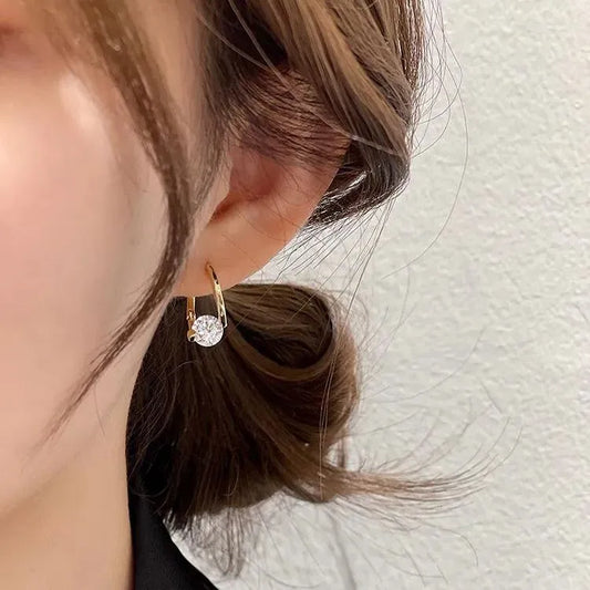 French Style Minimalist Zircon Earrings