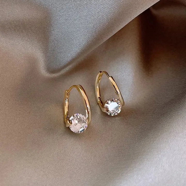 French Style Minimalist Zircon Earrings