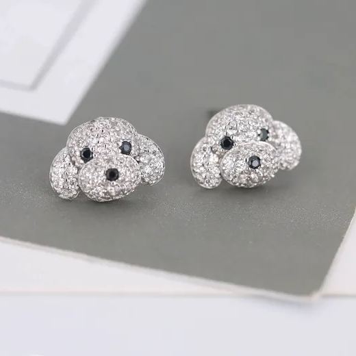 Cute Dog 925 Sterling Silver Earrings