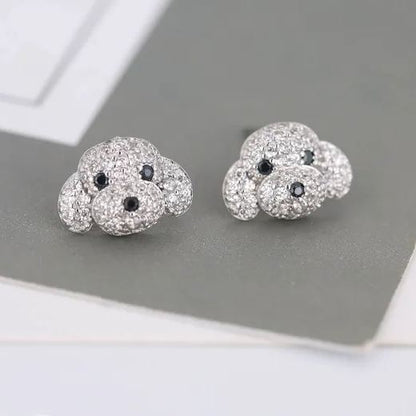 Cute Dog 925 Sterling Silver Earrings