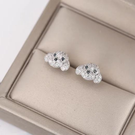 Cute Dog 925 Sterling Silver Earrings