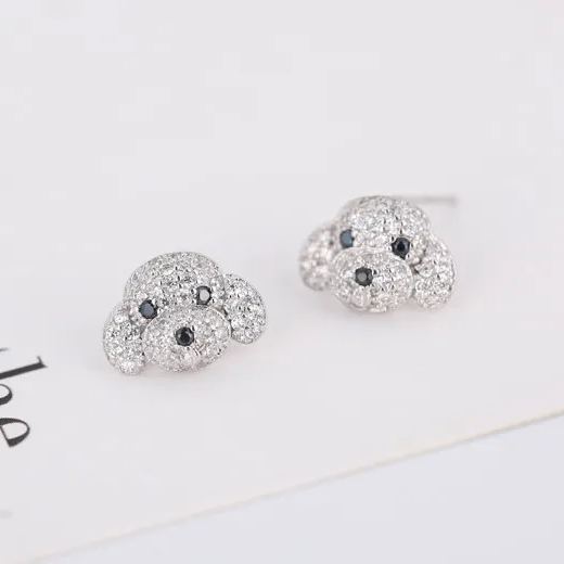 Cute Dog 925 Sterling Silver Earrings