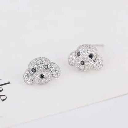 Cute Dog 925 Sterling Silver Earrings