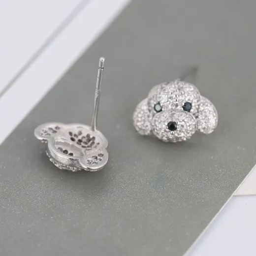 Cute Dog 925 Sterling Silver Earrings