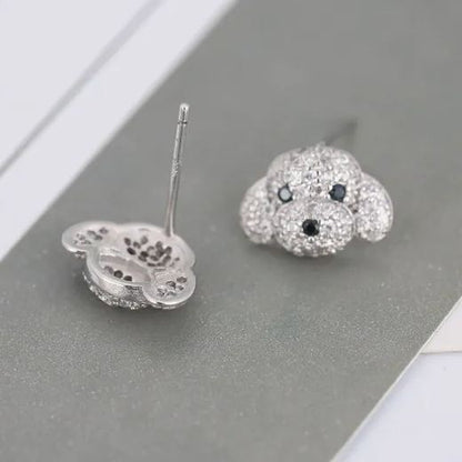 Cute Dog 925 Sterling Silver Earrings