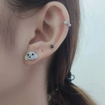 Cute Dog 925 Sterling Silver Earrings