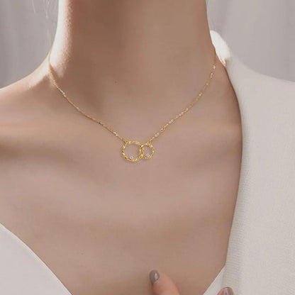 FOR MY DAUGHTER - I ALWAYS WITH YOU DOUBLE CIRCLE NECKLACE