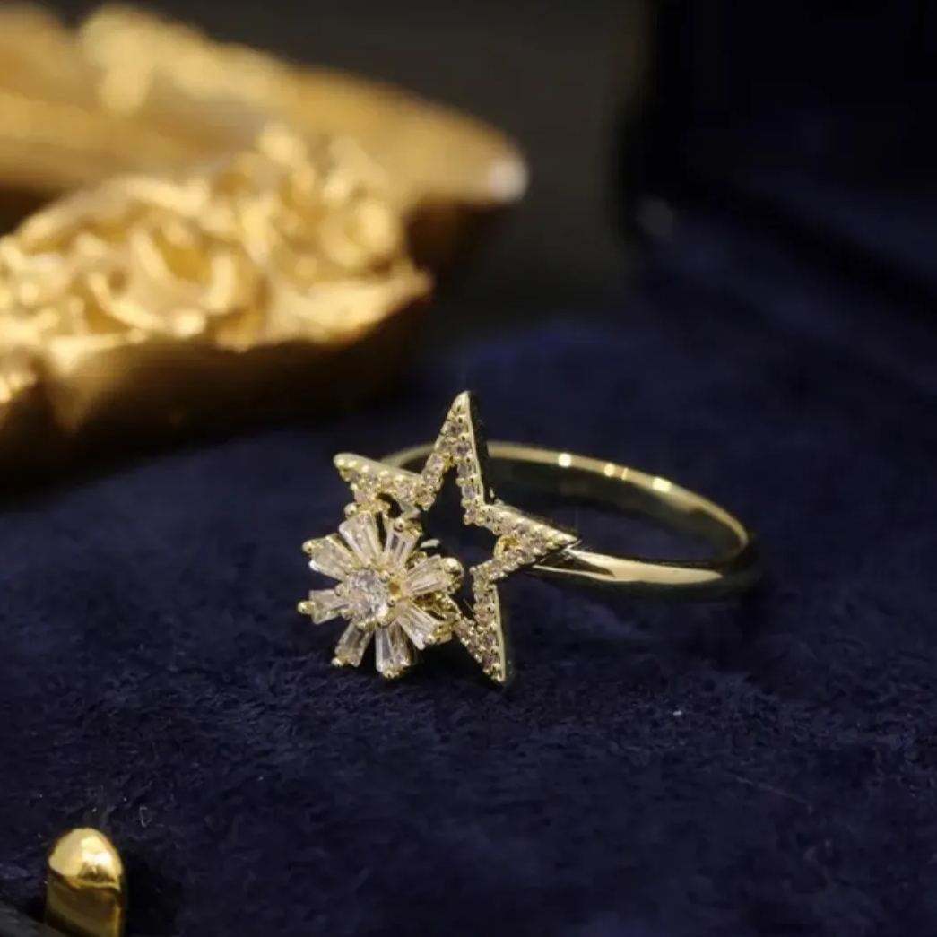 🌸Rotating Star Flower Zircon Earrings